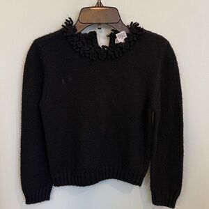Florence Eiseman black ruffle neck Sweater size 7/8